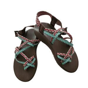 NEW Chacos Chaco Dolman Pine Xz2 Coral Mint Green Sandals Womens 10 Beachwear